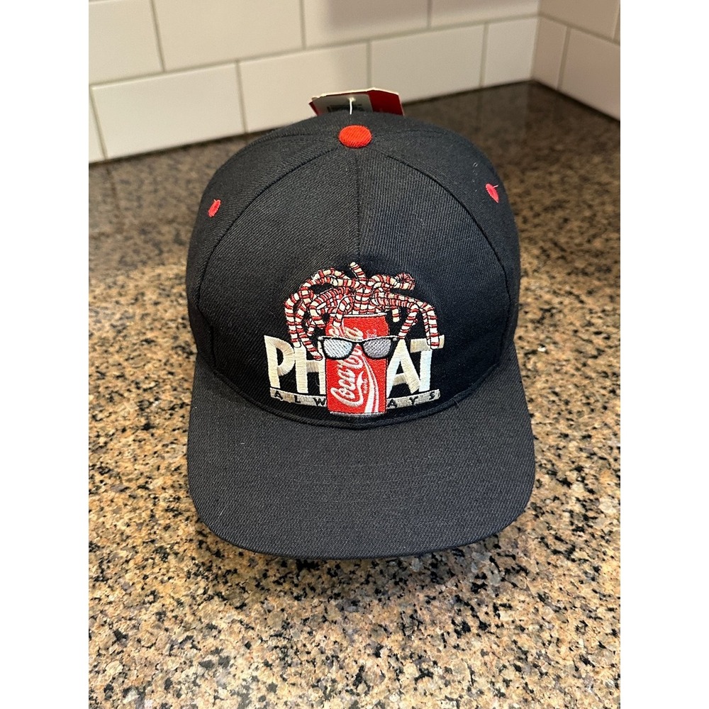 Coca-Cola Drew Pearson Phat Hat Snapback Cap Men OS Black Cotton Blend